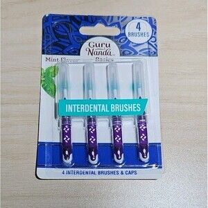 Interdental Brushes with Caps - Floss Picks for Teeth Cleaning - Mint Flavor - 4